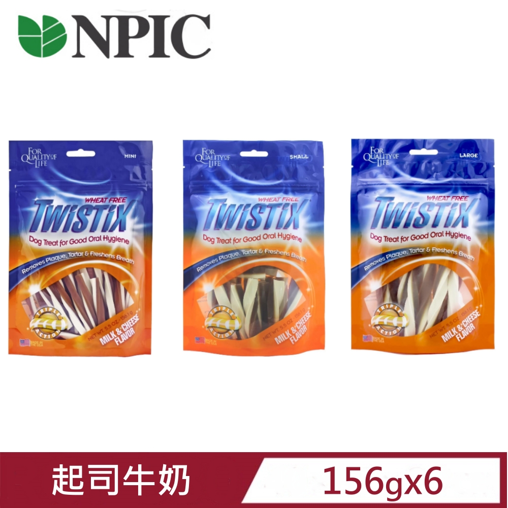 【6入組】NPIC特緹斯雙色螺旋潔牙骨-起司牛奶 156g