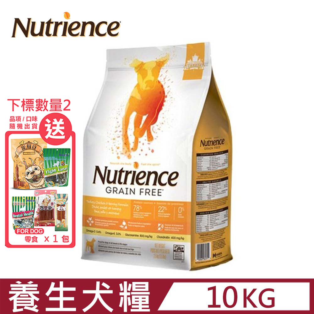 Nutrience紐崔斯GRAIN FREE無穀養生犬-火雞肉+雞肉+鯡魚(放養火雞&漢方草本) 10kg(22lbs)