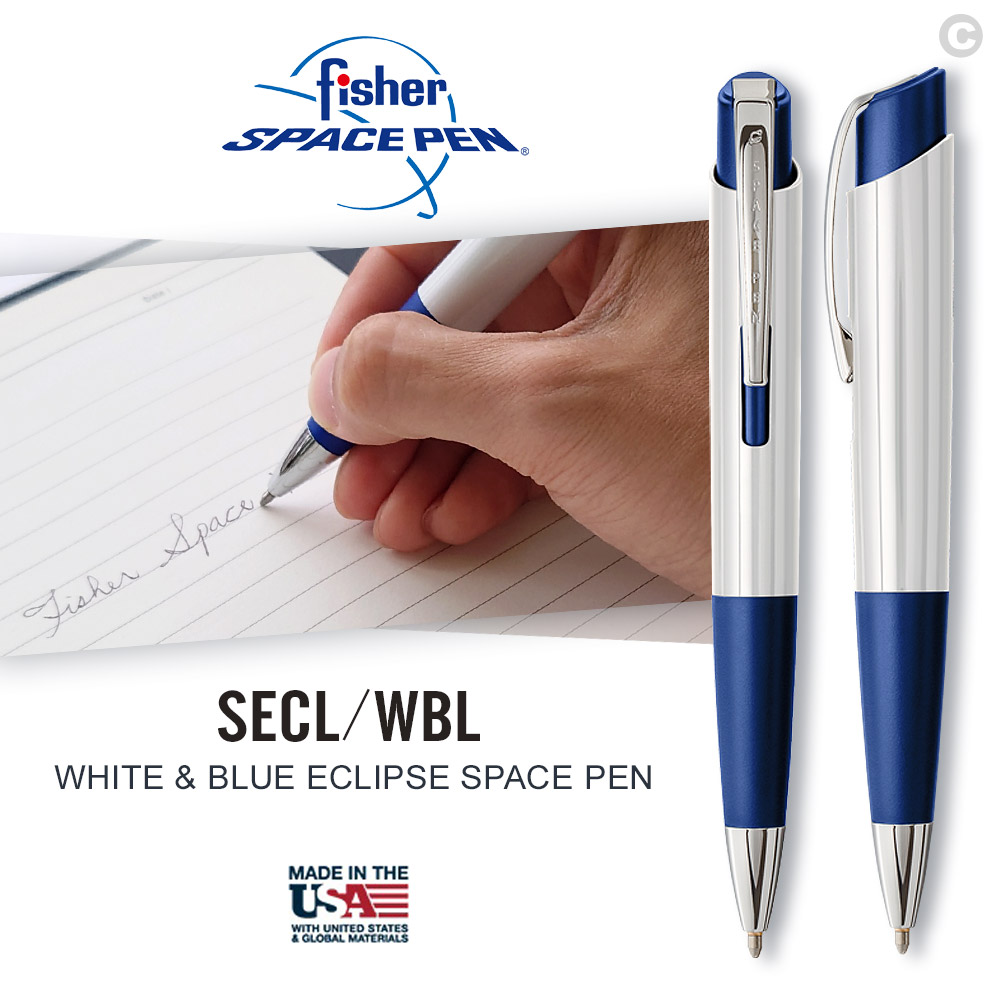 Fisher Space Pen White & Blue 白藍 Eclipse 太空筆