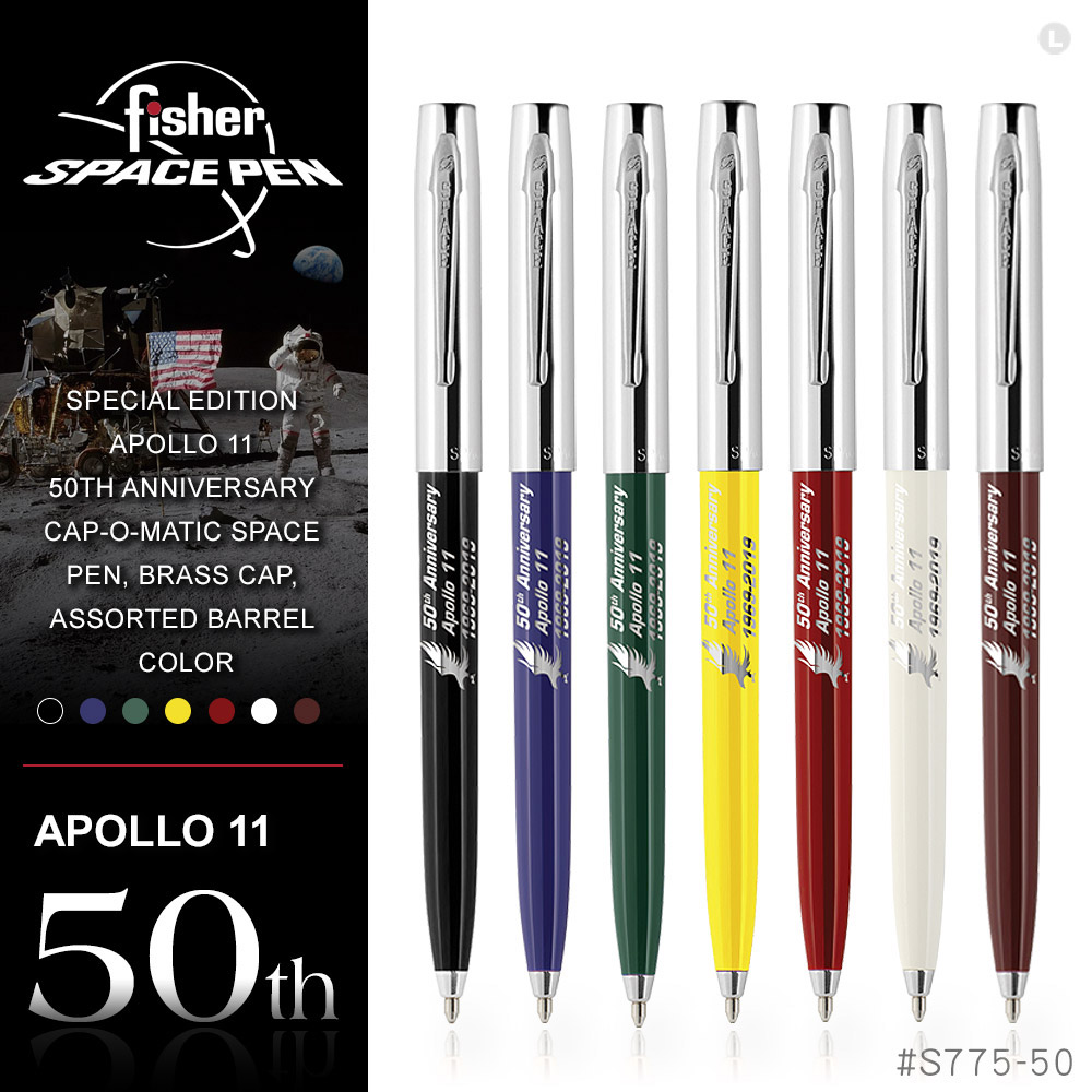 Fisher Space Pen Apollo 11 阿波羅11號50週年紀念太空筆﹧銀蓋