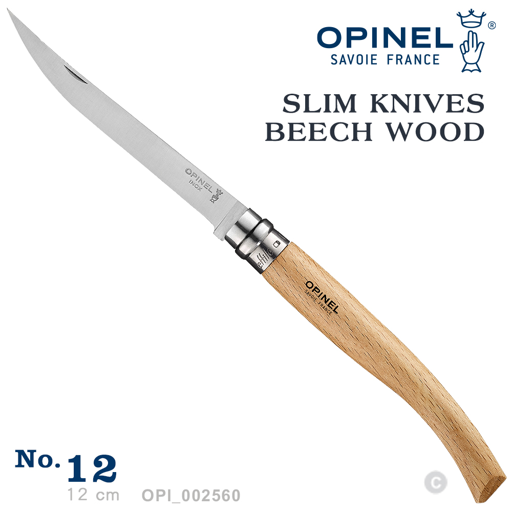 OPINEL No.12 Slim Line Beech 法國刀細長系列/櫸木刀柄