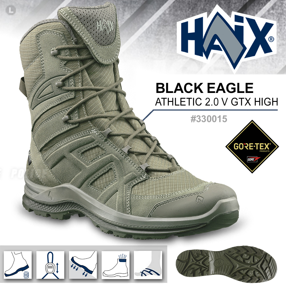 HAIX BLACK EAGLE Athletic 2.0V GTX HIGH 黑鷹運動高筒鞋(草綠色)
