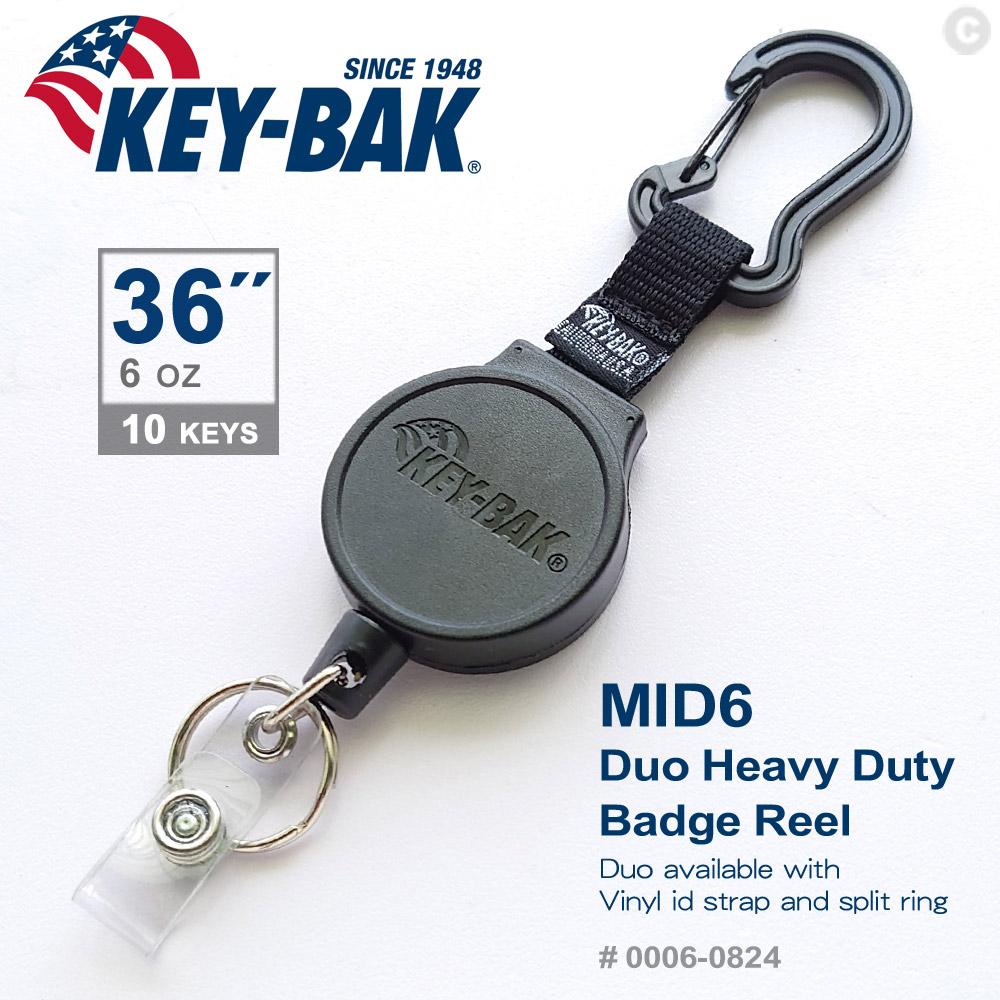 KEY-BAK MID6系列 36”伸縮鑰匙圈﹧D扣款--附識別證扣環