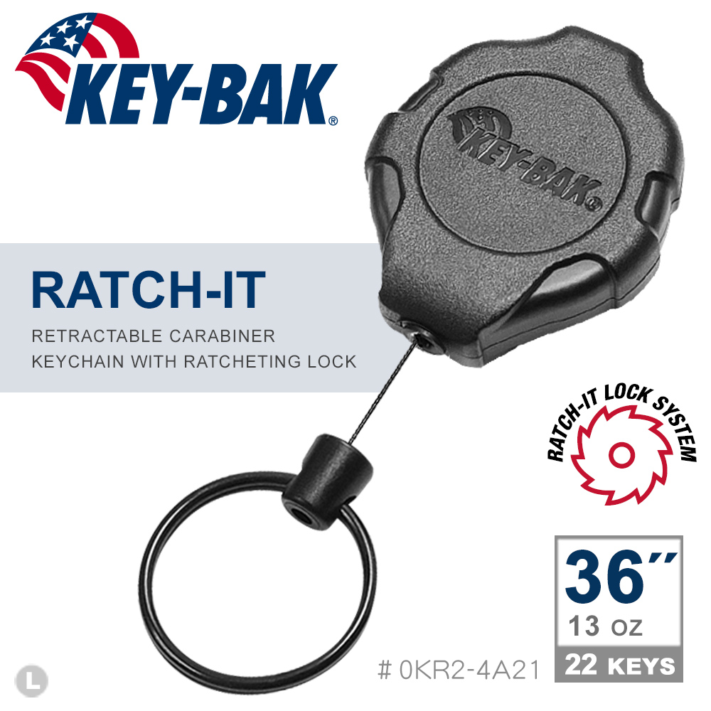KEY BAK Ratch-It 鎖定系列 36吋超級負重伸縮鑰匙圈(附背夾)