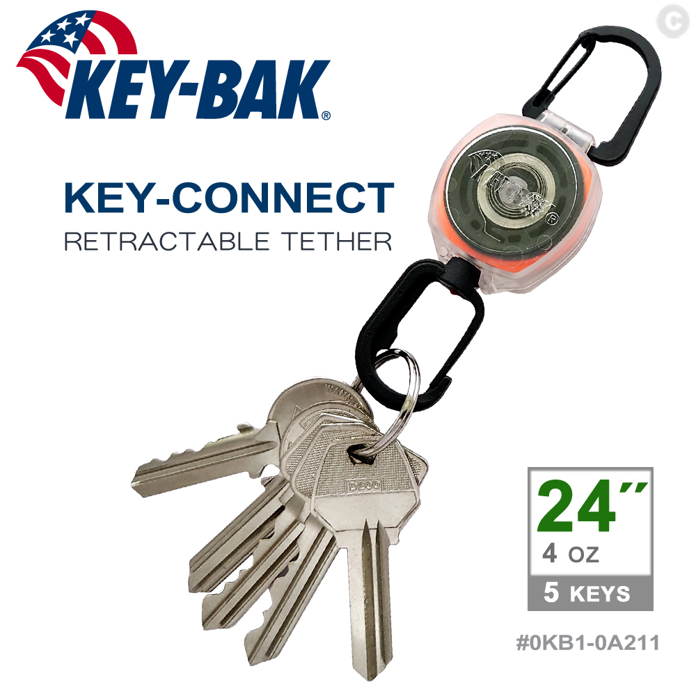 KEY-BAK Key-Connect 透明殼雙扣環 ( 24" 伸縮鑰匙圈 )