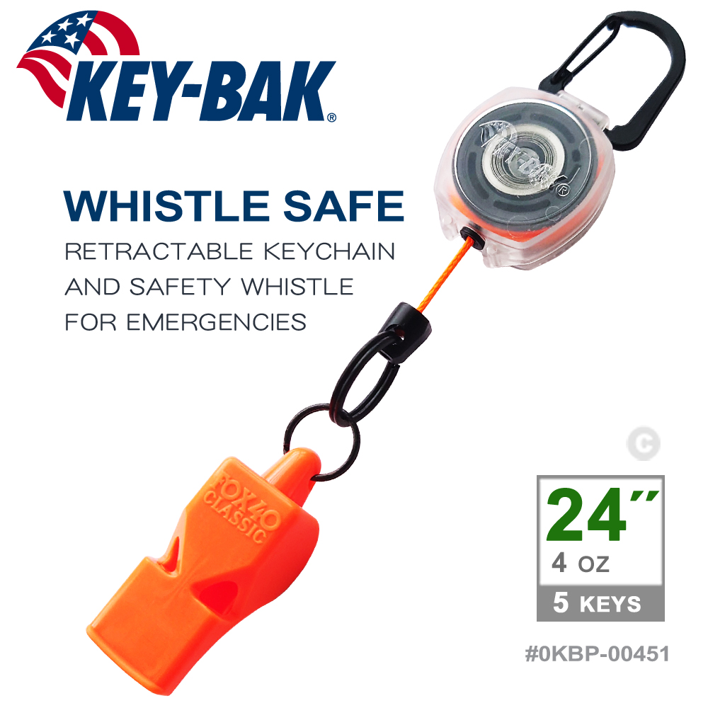 KEY-BAK Whistle Safe 24 伸縮鑰匙圈+安全哨