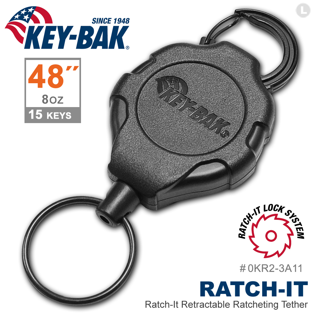 KEY BAK Ratch-It 鎖定系列 48 強力負重伸縮鑰匙圈(附扣環)#0KR2-3A11