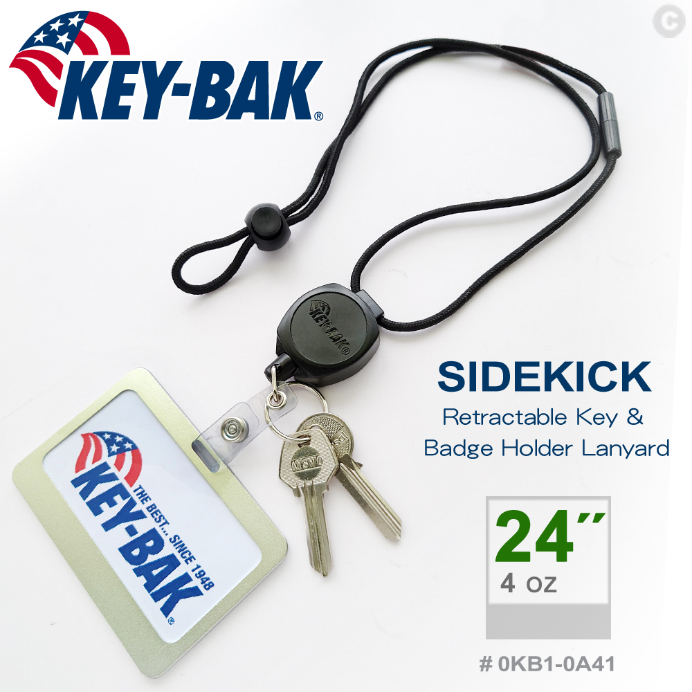 KEY-BAK Sidekick 系列 24”標準負重伸縮鑰匙圈(附掛繩)