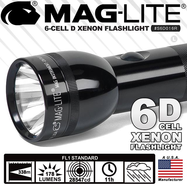 【福利品】MAG-LITE 6-CELL D XENON 手電筒