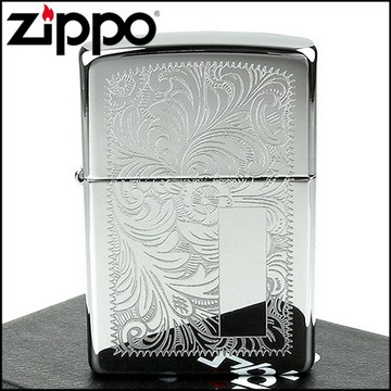 【ZIPPO】美系~Venetian威尼斯人雕花圖案設計-鍍鉻拋光鏡面打火機(寬版)