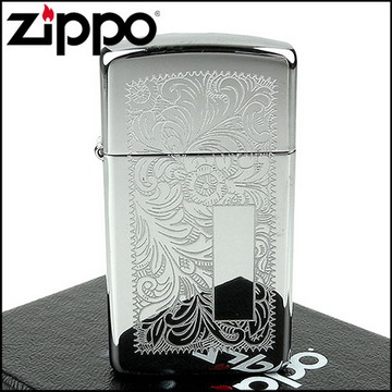 【ZIPPO】美系~Venetian威尼斯人雕花圖案設計-鍍鉻拋光鏡面打火機(窄版)