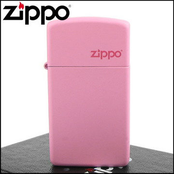 【ZIPPO】美系~LOGO字樣打火機~(窄)Pink Matte粉紅烤漆