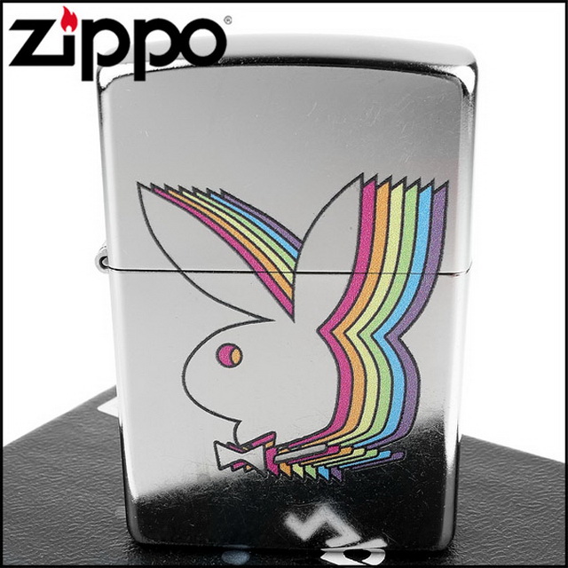 【ZIPPO】美系~PLAYBOY-班尼兔-彩虹風格設計打火機