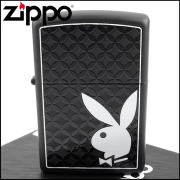 【ZIPPO】美系~PLAYBOY-班尼兔圖案黑色烤漆打火機