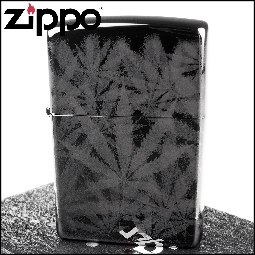 【ZIPPO】美系~Cannabis Design-大麻葉圖案-4面連續雷射雕刻加工打火機