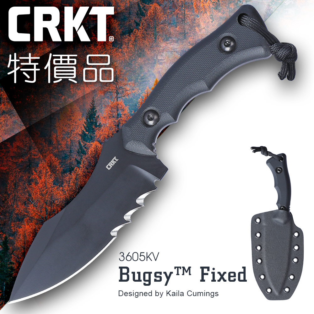 CRKT 特價品 Bugsy™半齒刃直刀#3605KV