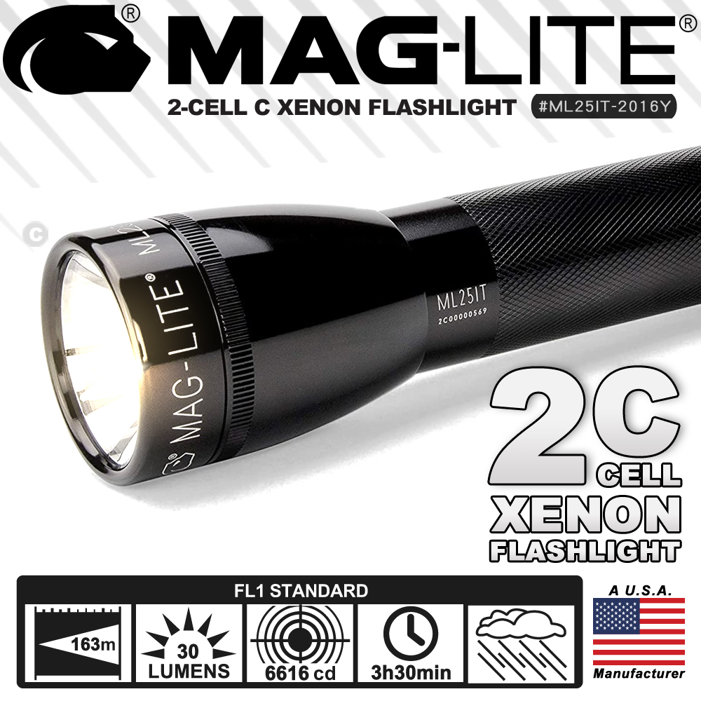 MAG-LITE ML25IT 2-CELL C XENON FLASHLIGHT 手電筒