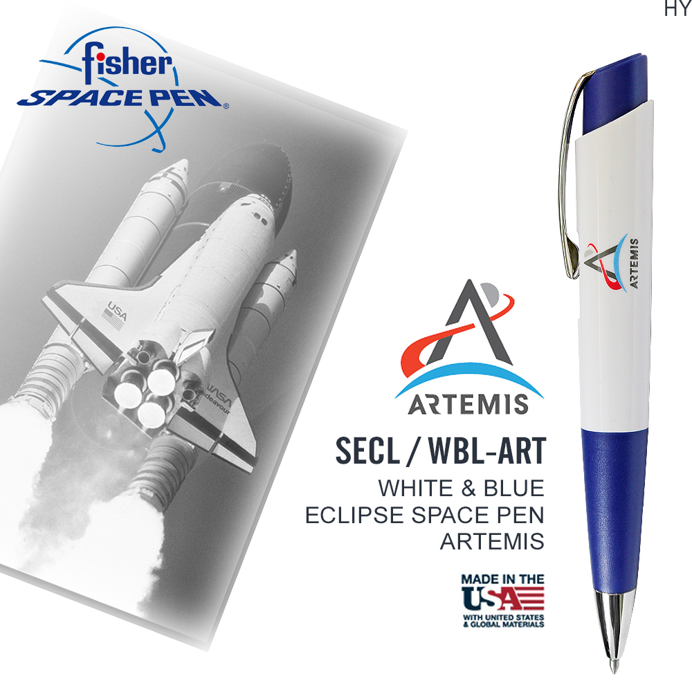 Fisher Space Pen ARTEMIS徽章系列﹧ White & Blue 白藍 Eclipse 太空筆