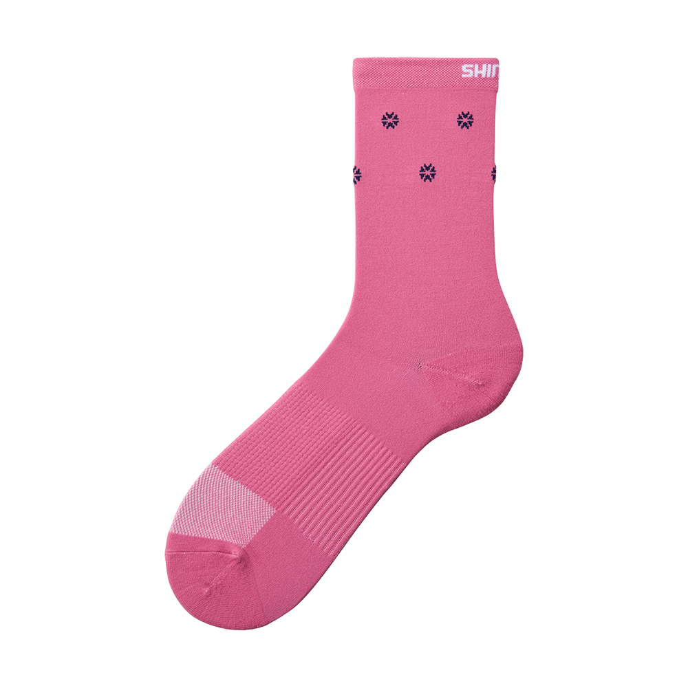 【SHIMANO】ORIGINAL 長筒車襪 粉紅/海軍藍圓點