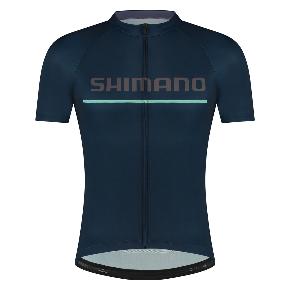【SHIMANO】LOGO 男款短袖車衣 海軍藍色