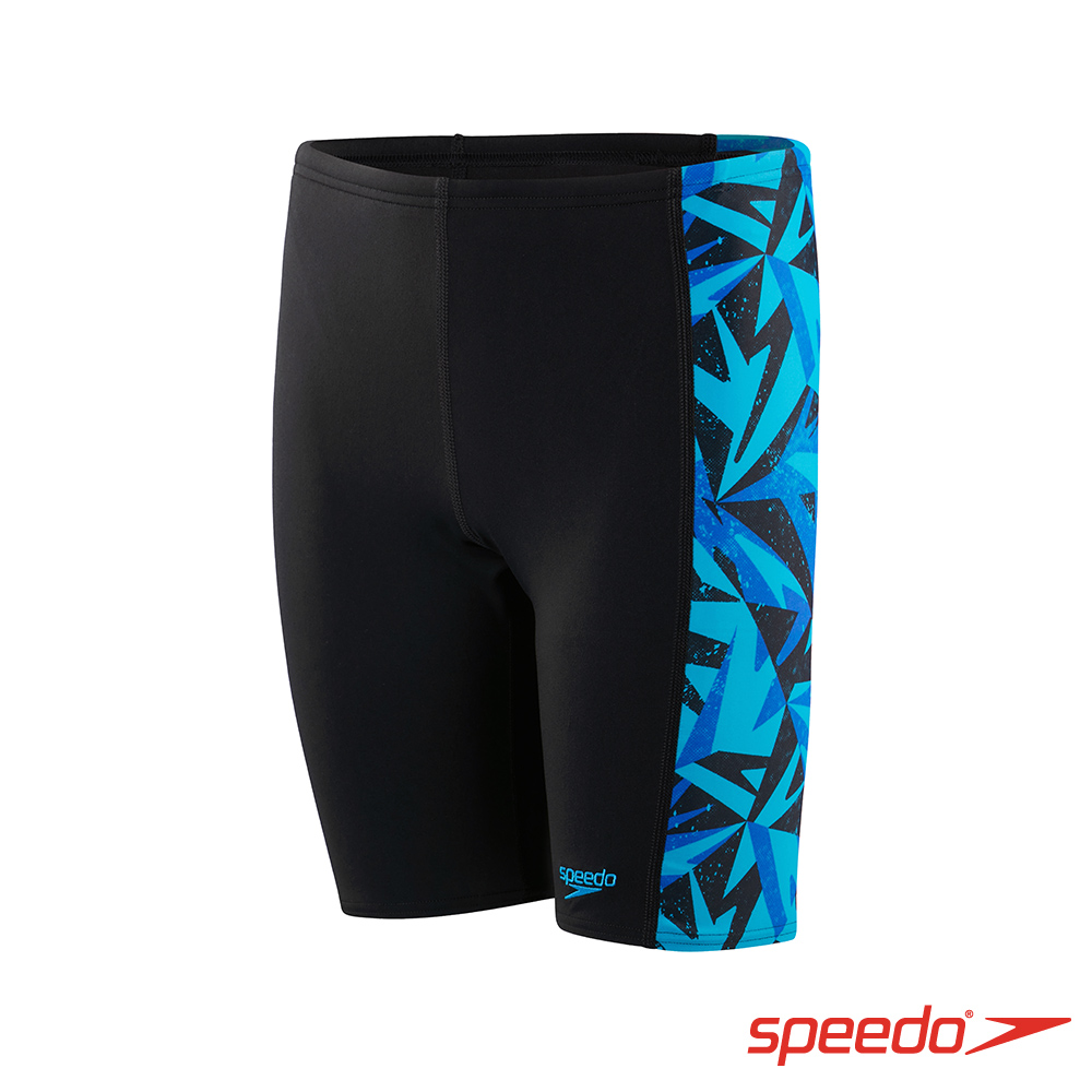 SPEEDO 男孩 運動及膝泳褲 Hyper Boom 黑/火焰藍