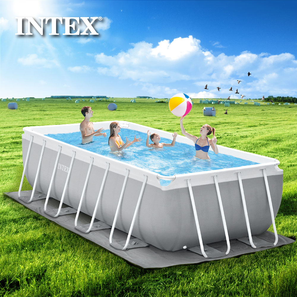INTEX 長型框架速搭大型游泳池(附濾水泵)488x244x107cm(10874L)適用6歲+ (26791)