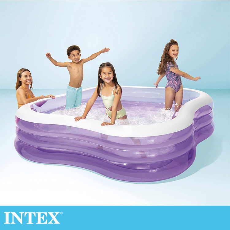 INTEX 方型紫色大型戲水游泳池229x229x56cm(1350L)適6歲+ (57495)