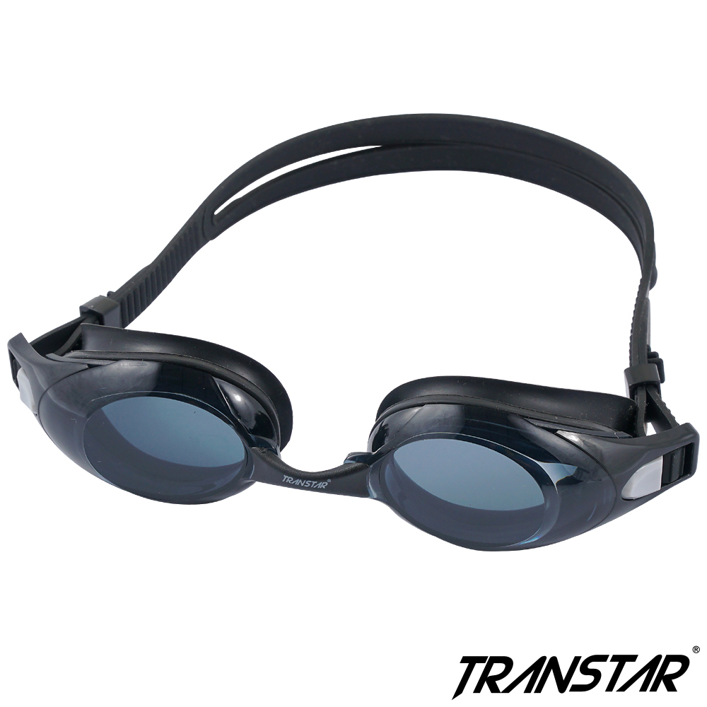 TRANSTAR 泳鏡 抗UV塑鋼鏡片 按鍵式扣帶-6950