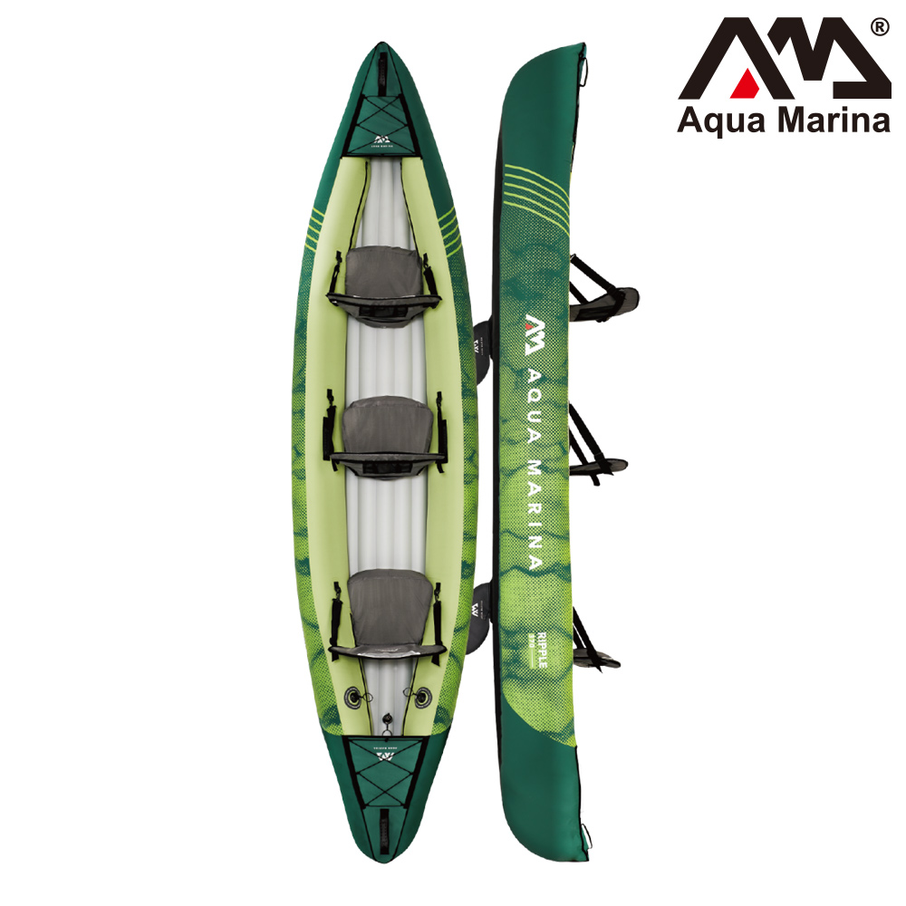 Aqua Marina RI-370 充氣2+1獨木舟-舒適型 RIPPLE｜青草綠