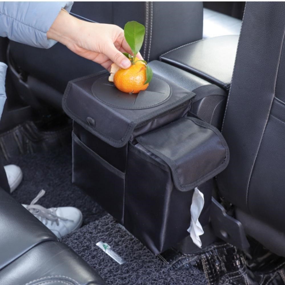 【May shop】新款車用多功能垃圾桶汽車懸掛式可折疊防水儲物收納桶車用置物袋
