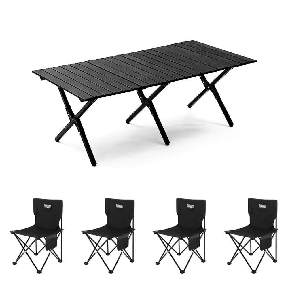 E.C outdoor 戶外露營折疊輕量桌椅五件組-贈收納袋