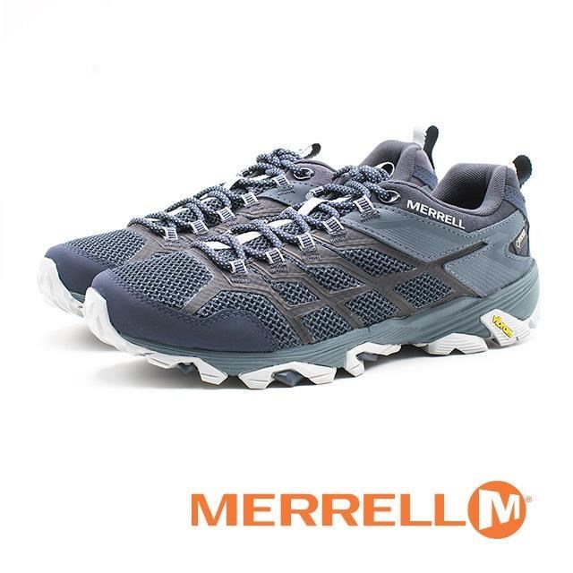 MERRELL GORE-TEX健走鞋耐磨抗菌防水登山鞋運動鞋防臭緩震多功能男鞋-藍(另有黑)
