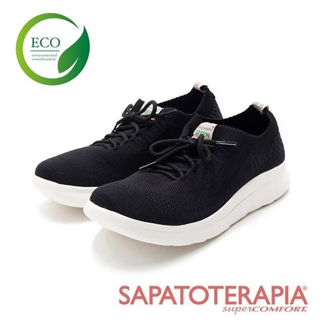SAPATOTERAPIA(女)ECO綠色生態輕質綁帶運動休閒鞋 女鞋-黑色