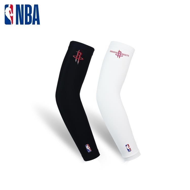【NBA運動配件館】NBA袖套 運動護 臂 籃球袖套 火箭隊 運動袖套(黑/白)