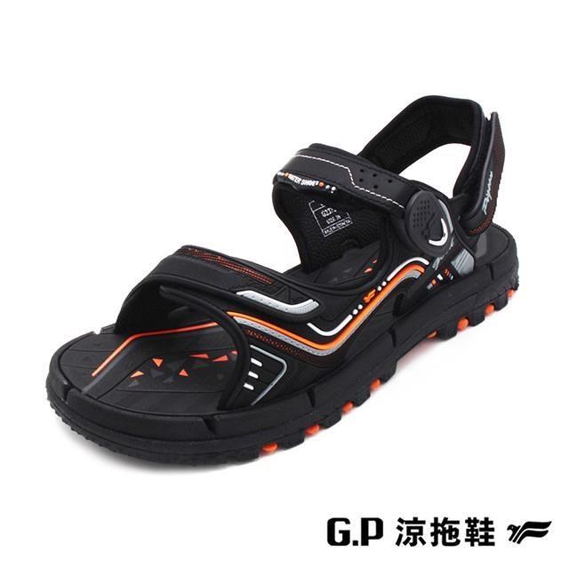 G.P(男女共用款)TANK 重裝磁扣涼鞋-橘黑(另有藍色)