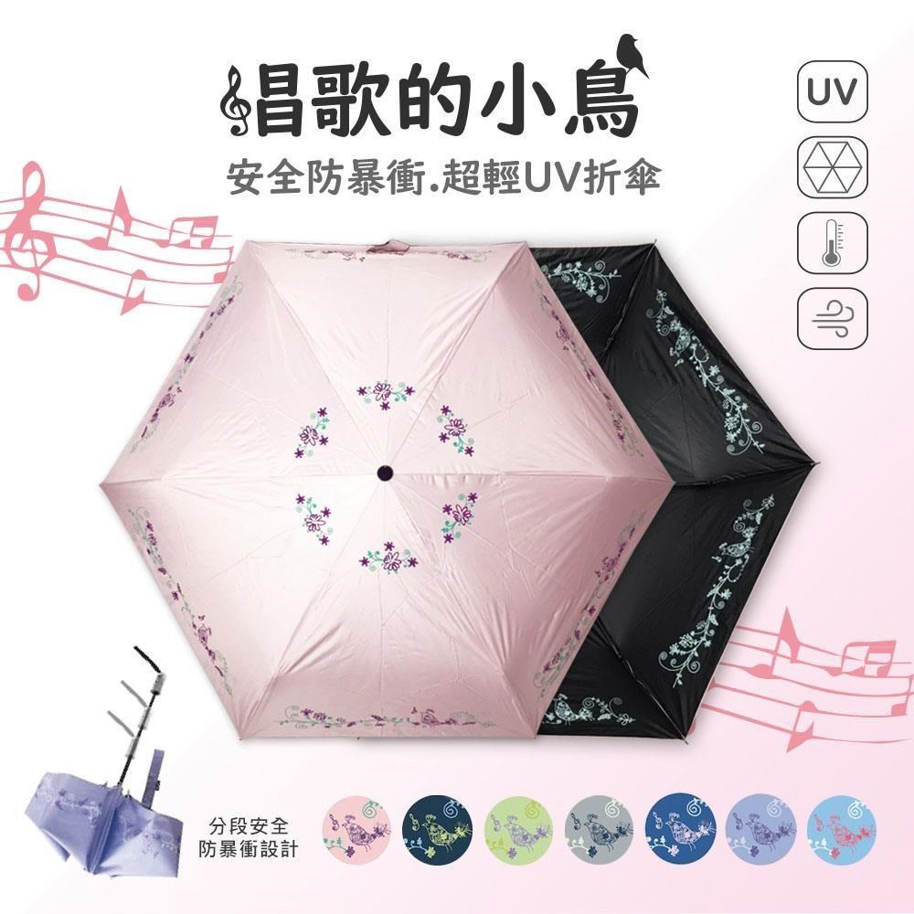 唱歌的小鳥-安全防暴衝超輕UV自動折傘