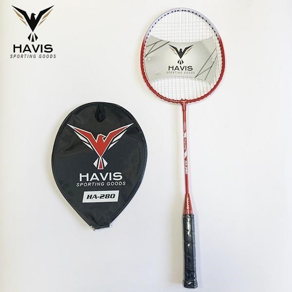 【HAVIS】★限量組合價★HA280輕量羽毛球拍+12入高級練習羽毛球組