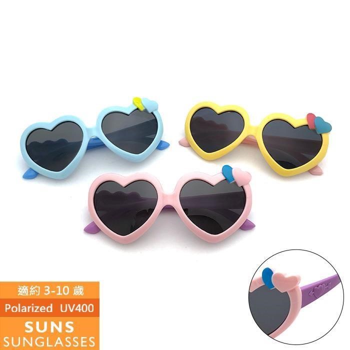 【SUNS】偏光兒童墨鏡 愛心造型TR太陽眼鏡 抗UV(19707)