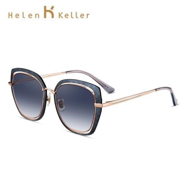 【SUNS】Helen Keller 幾何菱格紋偏光墨鏡 千面光澤時尚搭配 抗UV(H8819)
