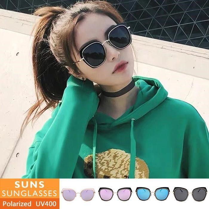 【SUNS】韓版時尚水銀鏡面 偏光墨鏡/太陽眼鏡 抗UV(31722)