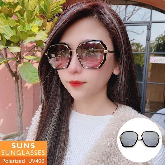 【SUNS】韓版水銀鏡面大框 偏光墨鏡/太陽眼鏡 抗UV(31763)