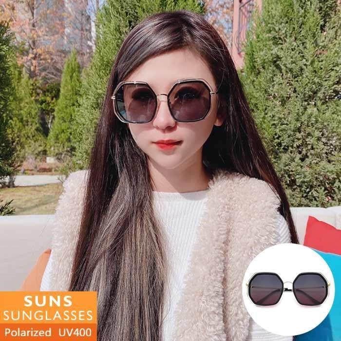 【SUNS】韓版時尚簍空大框 偏光墨鏡/太陽眼鏡 抗UV(31765)