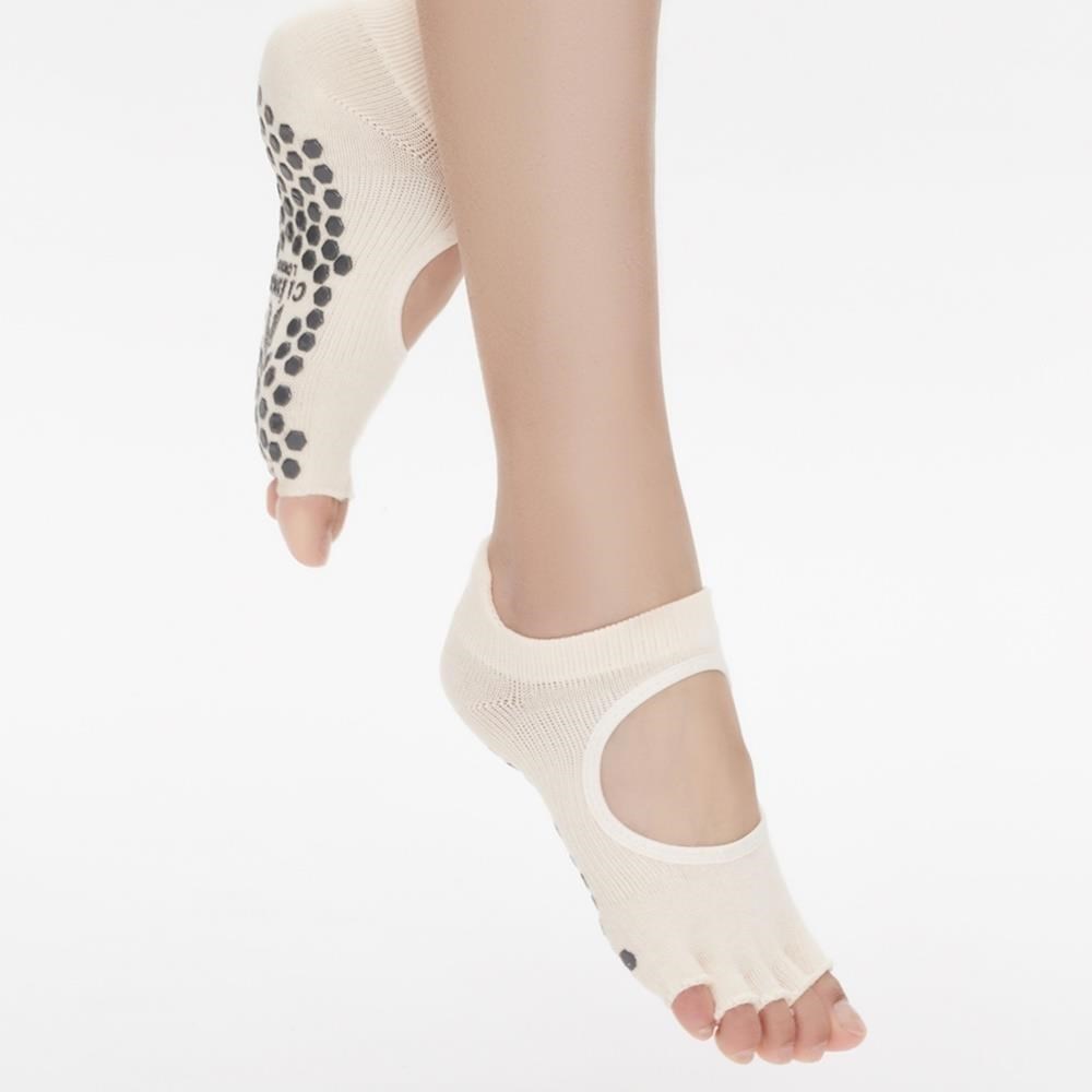 【Clesign】Toe Grip Socks 瑜珈露趾襪 - Beige