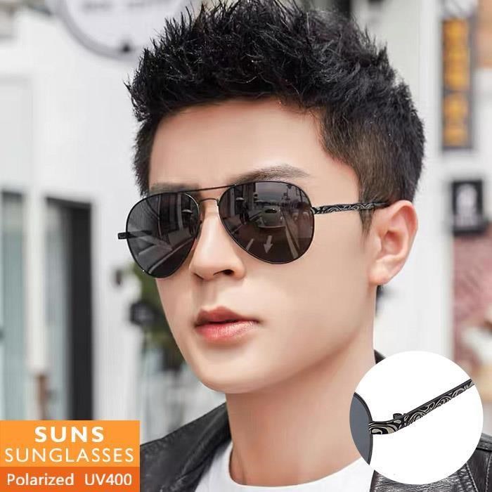 【SUNS】韓版飛行員金屬圖騰 偏光墨鏡/太陽眼鏡 抗UV(51533)