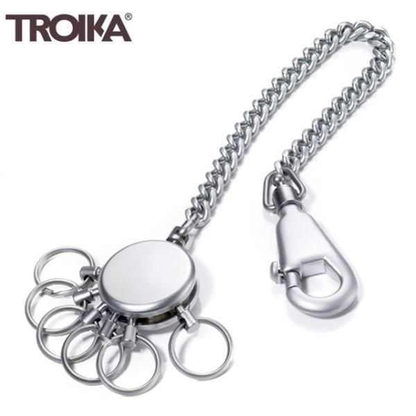台灣製TROIKA專利長鏈6環PATENT CHAIN鑰匙圈KR10-60/MA鑰匙鏈條重型汔機車鑰匙圈