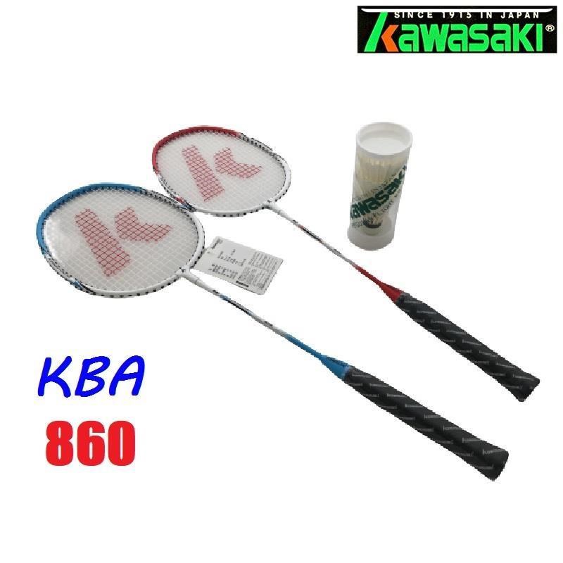 Kawasaki 羽球拍 KBA860S 二支裝 高級鋁合金球拍+3入羽球 送球袋2022新款