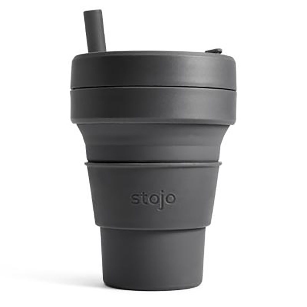 【Stojo】 隨行杯 Stojo 吸攜杯 16oz 石炭灰(車麗屋)