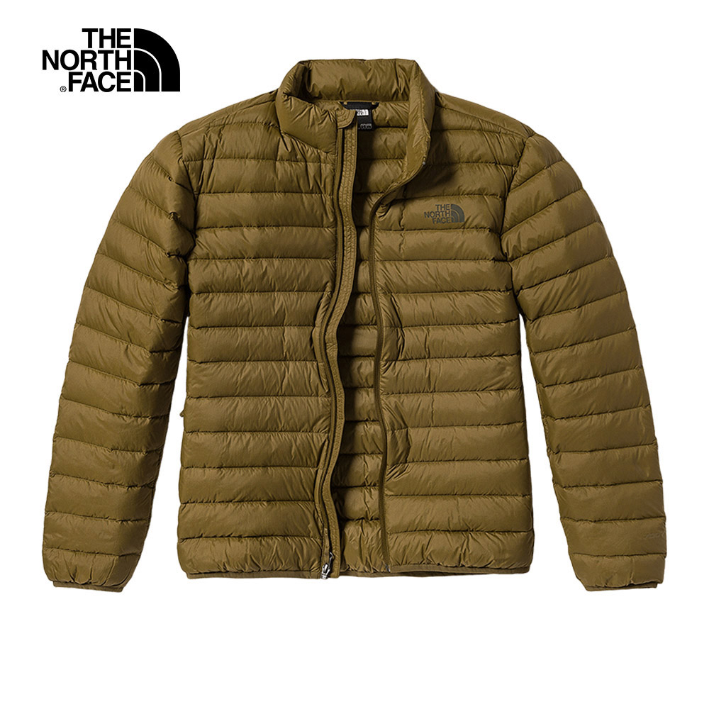 The North Face北面男款橄欖綠防潑水保暖立領羽絨外套｜5AXT37U