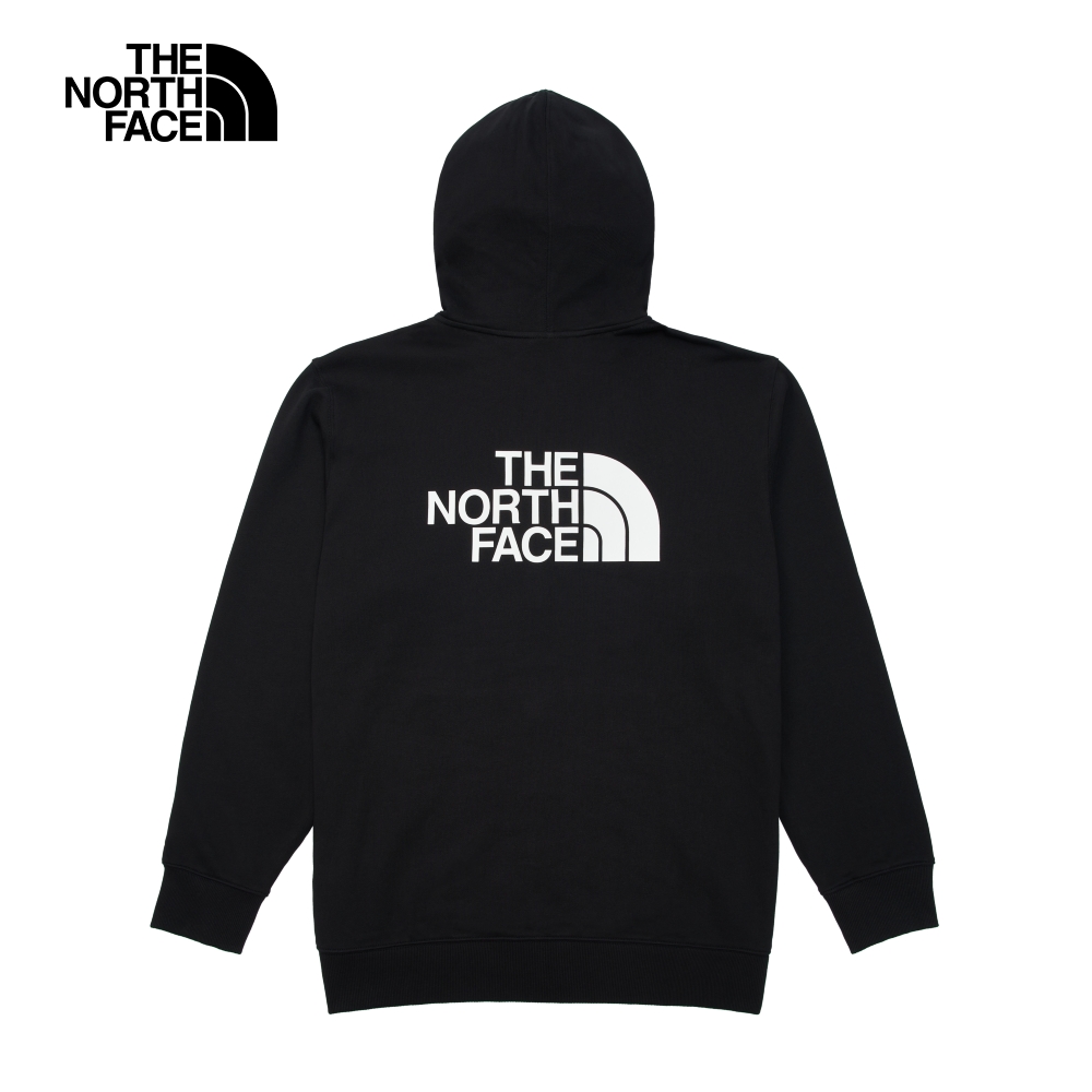 The North Face北面男女款黑色純棉品牌LOGO連帽外套｜83ORJK3