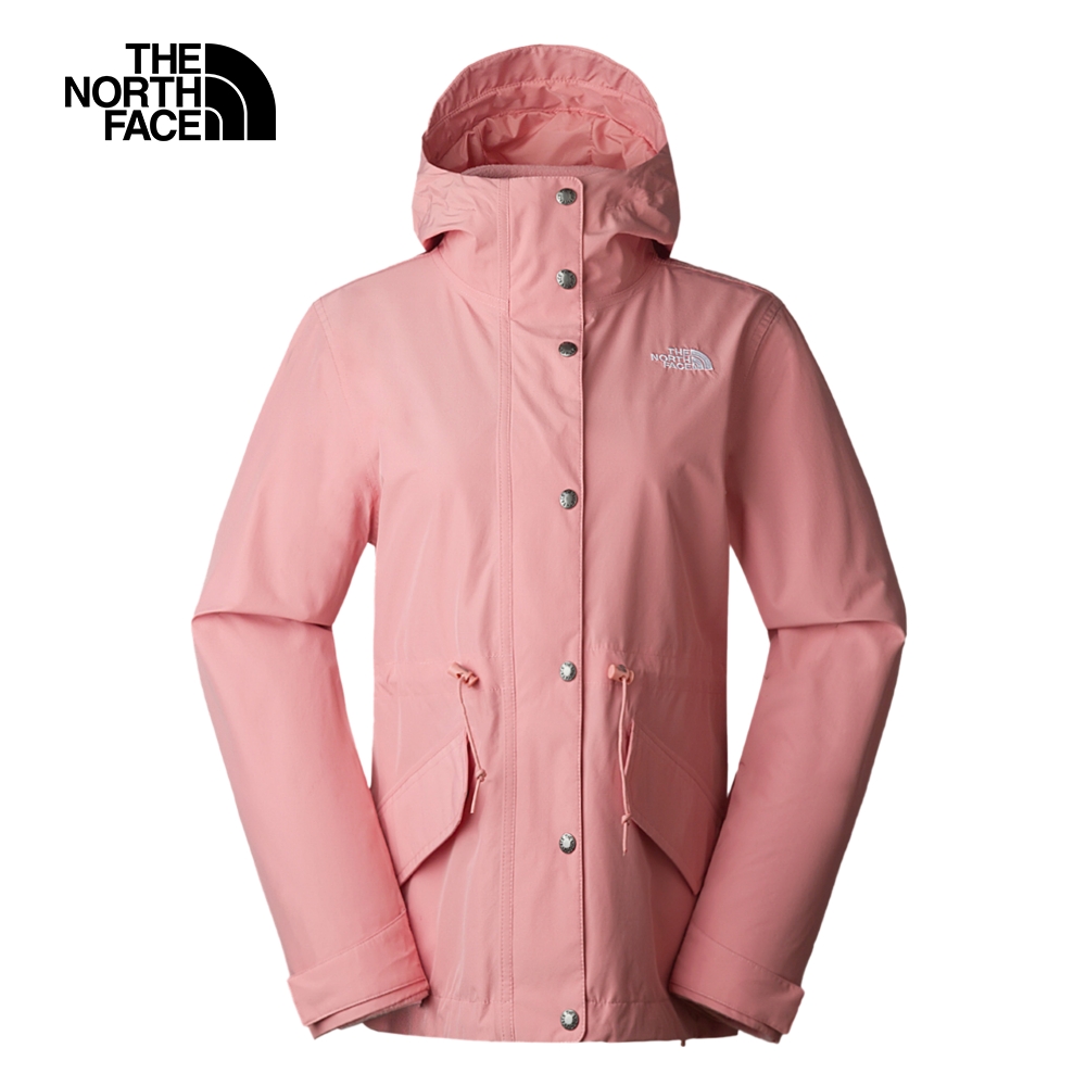 The North Face北面女款粉色防水透氣保暖可收腰連帽三合一外套｜7QSMOXM
